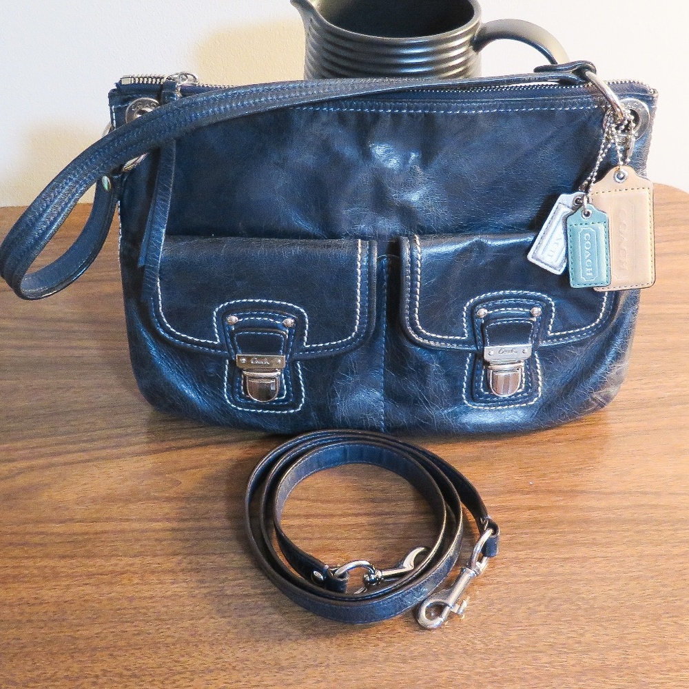 Coach Poppy Navy Crossbody Shoulder Bag